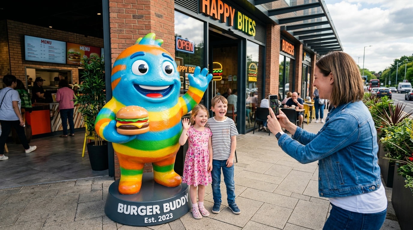 Brand Mascot Storefront Photo Op Statue