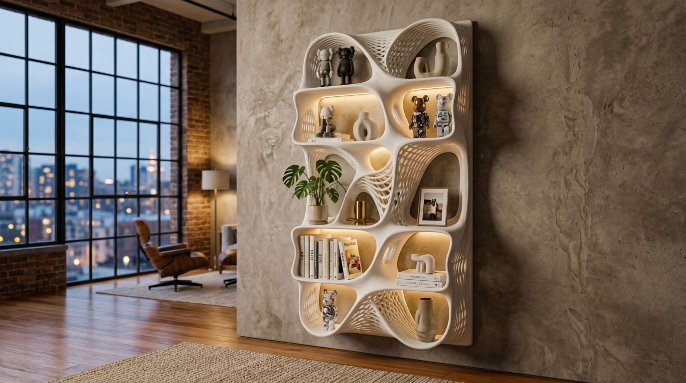 Modern Parametric Collectibles Wall Shelf